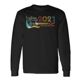 Guitar Lover 2 Years Old Vintage 2021 Limited Edition Long Sleeve T-Shirt - Seseable