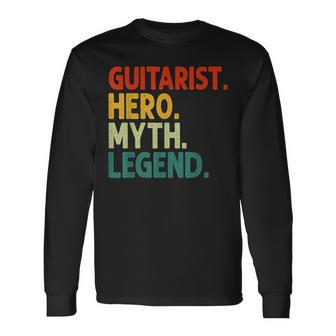 Guitarist Hero Myth Legend Vintage Gitarrenspieler Langarmshirts - Seseable