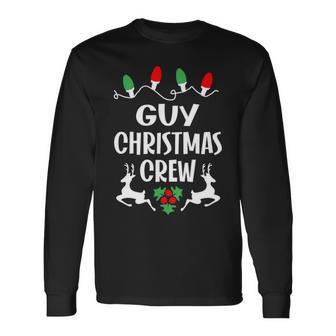 Guy Name Christmas Crew Guy Long Sleeve T-Shirt - Seseable