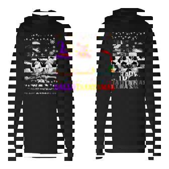 Halloween Christmas Thanksgiving Hallothanksmas Soccer V2 Men Women Long Sleeve T-Shirt T-shirt Graphic Print - Thegiftio UK