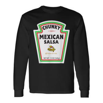 Halloween Matching Costume Chunky Mexican Salsa Bottle Label Men Women Long Sleeve T-Shirt T-shirt Graphic Print - Thegiftio UK