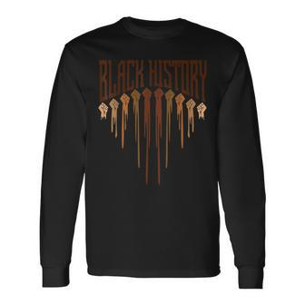 Hand Fist We Are All Human African Pride Black History Month V2 Long Sleeve T-Shirt - Seseable