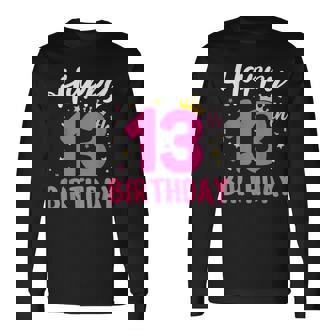 Happy 13Th Birthday Decoration 13 Years Old Nager Girls Long Sleeve T-Shirt | Mazezy