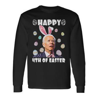 Happy 4Th Of Easter Confused Joe Biden Bunny Holiday Long Sleeve T-Shirt | Mazezy
