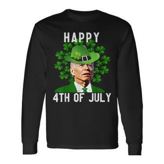 Happy 4Th Of July Confused Joe Biden St Patricks Day V3 Long Sleeve T-Shirt - Seseable