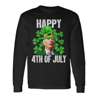 Happy 4Th Of July Confused Funny Joe Biden St Patricks Day Men Women Long Sleeve T-shirt Graphic Print Unisex - Seseable