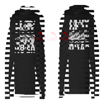 Happy Cow Moo Year New Years Eve 2023 Farmer Cow Lover Long Sleeve T-Shirt - Seseable
