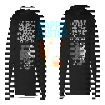 Happy Easter Chicken Bunnies Egg Poultry Farm Animal Farmer Long Sleeve T-Shirt T-Shirt | Mazezy
