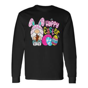 Happy Easter Day Bunny Gnome Hug Easter Eggs Hunting Long Sleeve T-Shirt - Seseable