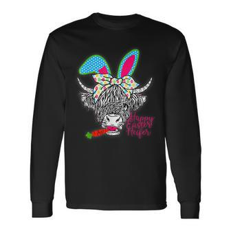Happy Easter Heifer Highland Cow Heifer Long Sleeve T-Shirt | Mazezy