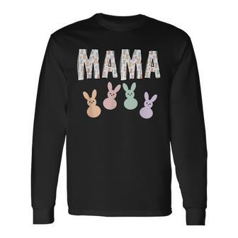 Happy Easter Mama Vibes Cute Bunny Mom Mother Long Sleeve T-Shirt T-Shirt | Mazezy