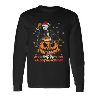 Happy Hallothanksmas Christmas Merry Christmas 2021 Jack Long Sleeve T-Shirt - Monsterry DE