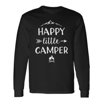 Happy Little Camper Child Present Cute Camping Boy Girl Men Women Long Sleeve T-Shirt T-shirt Graphic Print - Thegiftio UK