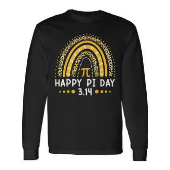 Happy Pi Day Mathematic Math Teacher Nerd Leopard Rainbow V2 Long Sleeve T-Shirt - Seseable