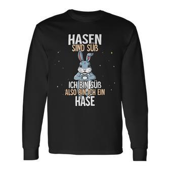 Hasen sind süß Langarmshirts, Lustiges Hase Motiv für Tierfreunde - Seseable