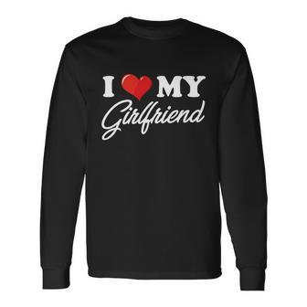 I Heart My Girlfriend I Couple Matching I Love My Girlfriend Long Sleeve T-Shirt - Monsterry CA