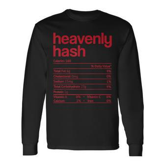 Heavenly Hash Nutrition Facts Funny Thanksgiving Christmas Men Women Long Sleeve T-shirt Graphic Print Unisex - Seseable