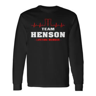 Henson Surname Family Last Name Team Henson Lifetime Member Men Women Long Sleeve T-shirt Graphic Print Unisex - Seseable