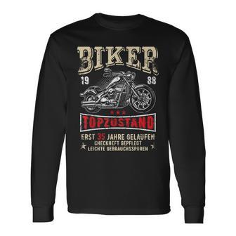 Herren 35 Geburtstag Mann Biker Geschenk Witzig Motorrad 1988 Langarmshirts - Seseable