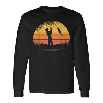 Herren Angler Sonnenuntergang Fischer Angel Langarmshirts - Seseable