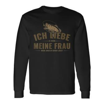 Herren Angler Und Ehemann Spruch Ich Liebe Es Angeln Zu Gehen Langarmshirts - Seseable