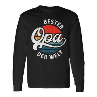 Herren Bester Opa Der Welt Retro Motiv Für Den Besten Opi Langarmshirts - Seseable