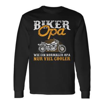 Herren Biker Opa Cooler Motorrad Fahrer Großvater Geschenk Langarmshirts - Seseable