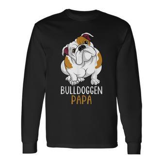 Herren Bulldoggen Papa Hundehalter Englische Bulldogge Langarmshirts - Seseable