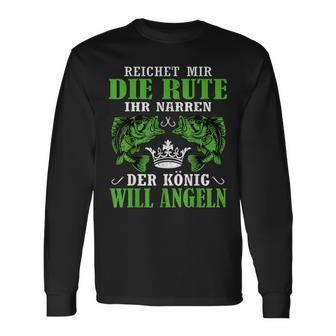 Herren Der König Will Angeln Fischer Angler Geschenk Langarmshirts - Seseable