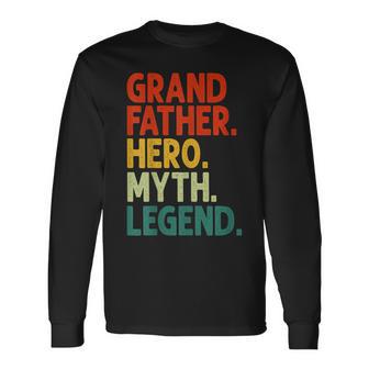 Herren Großvater Hero Myth Legend Retro Vintage Lustiger Opa Langarmshirts - Seseable