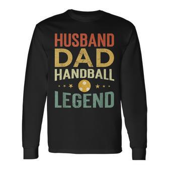 Herren Handball Legende & Vater Retro Langarmshirts, Perfekt für Spieler - Seseable