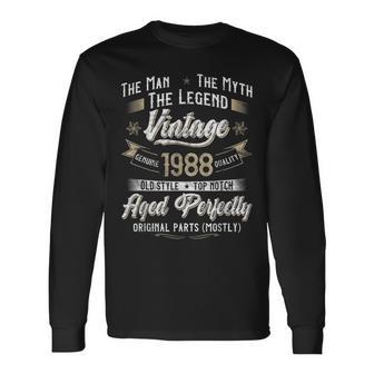 Herren Langarmshirts 35. Geburtstag Mythos Legende 1988 Vintage V2 - Seseable