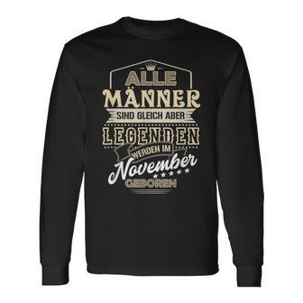 Herren Langarmshirts Legenden im November Geboren, Männer Geburtstags Tee - Seseable