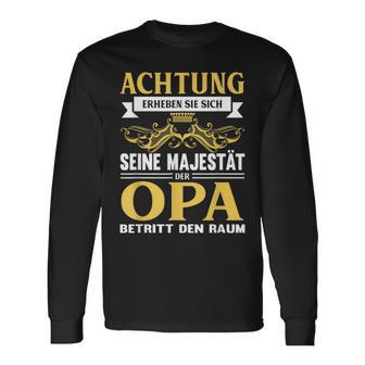 Herren Langarmshirts Seine Majestät der Opa Betritt, Witziges Spruch-Motiv - Seseable