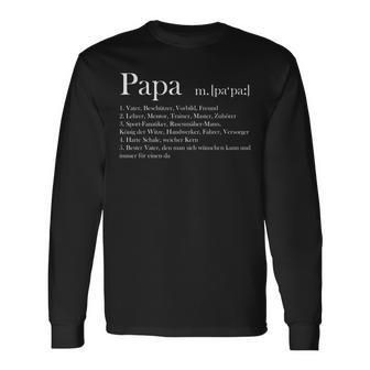 Herren Papa Definition Attribute Geschenk Vatertag Liebe Langarmshirts - Seseable