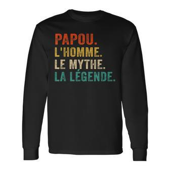 Herren Papou Lhomme Le Mythe Legende Vintage Papou Langarmshirts - Seseable