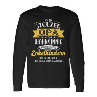 Herren Stolzer Opa Langarmshirts mit Enkel Lustig Spruch, Opi Langarmshirts - Seseable