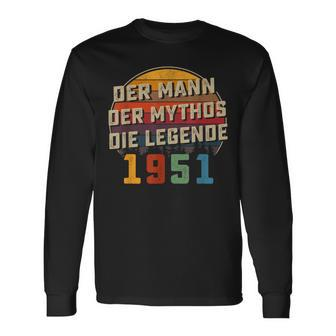 Herren Vintage Der Mann Mythos Die Legende 1951 72 Geburtstag Langarmshirts - Seseable