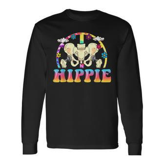 Hippie Hip Replacement Joint Surgery Recovery Fun Long Sleeve T-Shirt - Seseable