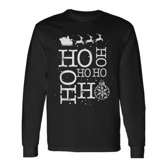 Ho Ho Ho Santa Claus Ornament Christmas Pajama V2 Men Women Long Sleeve T-Shirt T-shirt Graphic Print - Thegiftio
