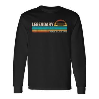 Hockeyspieler Legende Seit März 1978 Geburtstag Langarmshirts - Seseable