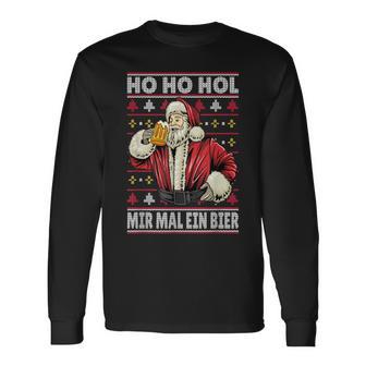 Hol Mir Mal Ein Bier Lustiges Spruch Weihnachtsoutfit Deko Langarmshirts - Seseable