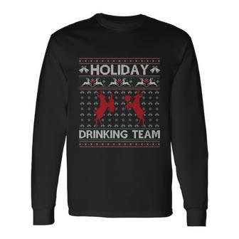 Holiday Ing Team Reindeer Ugly Christmas Sweater Long Sleeve T-Shirt - Monsterry