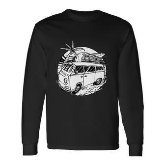 Holiday Vintage Car With Sunset Long Sleeve T-Shirt - Monsterry