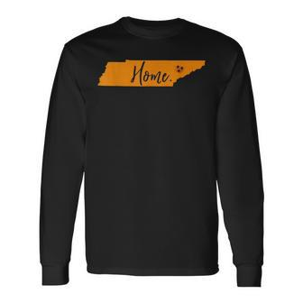 Home Tennessee State Orange Vol Vintage Flag Football Long Sleeve T-Shirt - Seseable