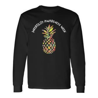 Hope Pineapple We Wear Orange Infertility Awareness Week Long Sleeve T-Shirt T-Shirt | Mazezy
