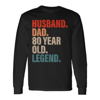 Husband Dad 80 Year Old Legend Vintage 80Th Birthday 1943 Long Sleeve T-Shirt T-Shirt | Mazezy