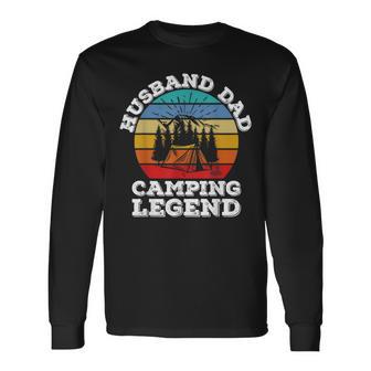 Husband Dad Camping Legend Langarmshirts - Seseable