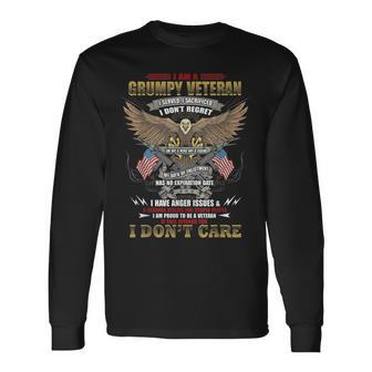 I Am A Grumpy Old Veteran I Served I Sacrificed Veterans Day Men Women Long Sleeve T-shirt Graphic Print Unisex - Seseable