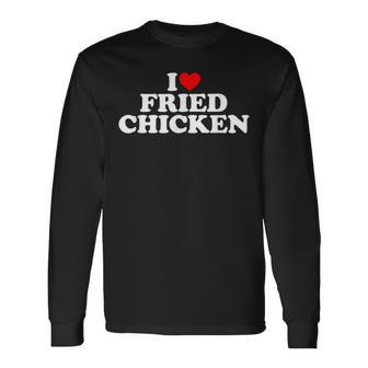 I Love Fried Chicken I Heart Fried Chicken Men Women Long Sleeve T-shirt Graphic Print Unisex - Seseable